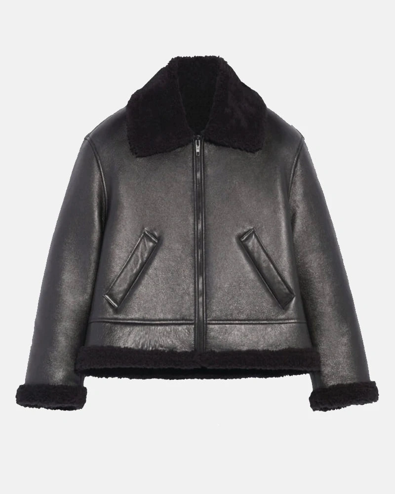 Bad Bunny Black Shearling Jacket 1 Bad Bunny Black Shearling Jacket