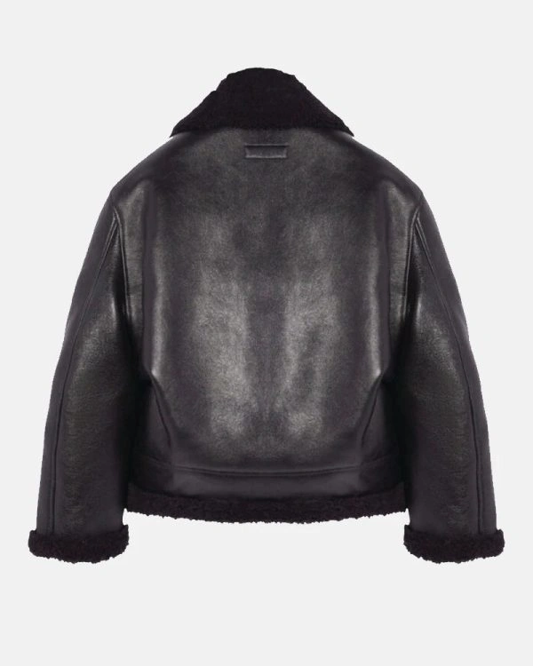 Bad Bunny Black Shearling Jacket 2 Bad Bunny Black Shearling Jacket - Image 2
