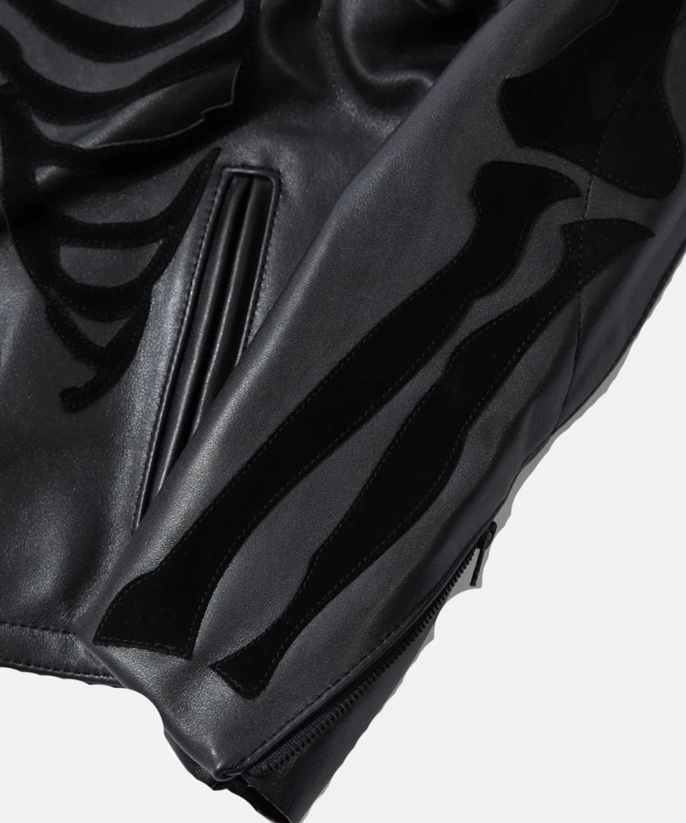 Vanson Bones Flat-Track All Black Leather Jacket 2 Vanson Bones Flat-Track All Black Leather Jacket - Image 2