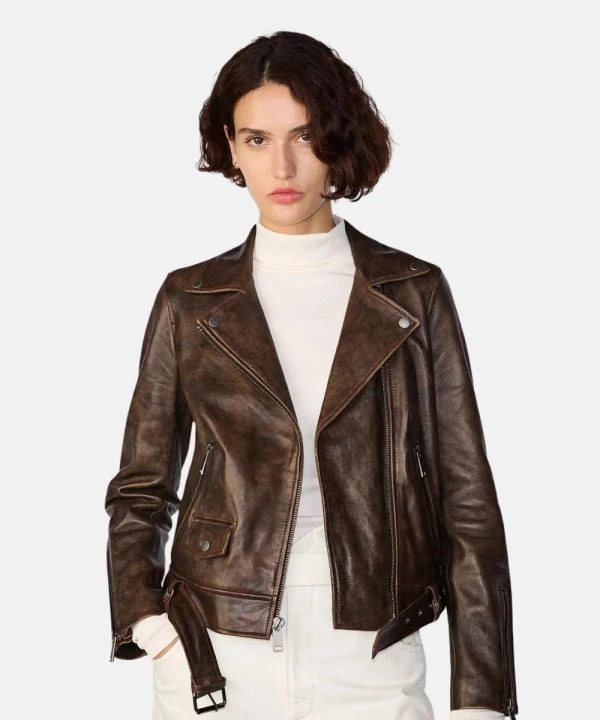 Distressed Brown Moto Jacket 1 Distressed Brown Moto Jacket