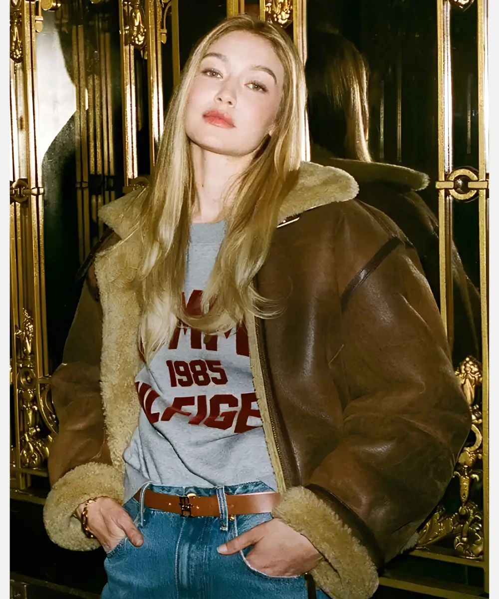 Gigi Hadid Tommy Hilfiger Aviator Shearling Jacket 5 Gigi Hadid Tommy Hilfiger Aviator Shearling Jacket - Image 5