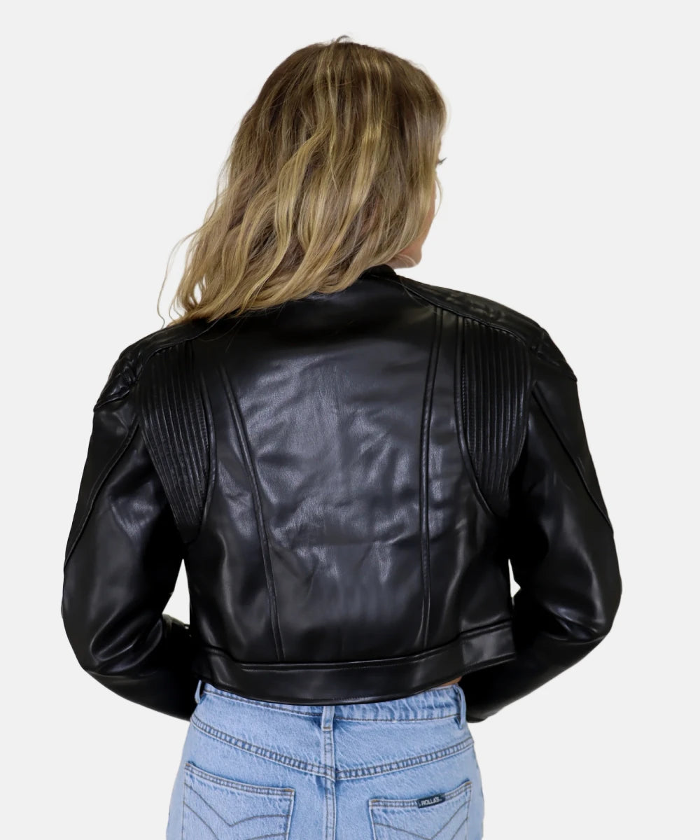 Lioness Crop Leather Jacket 6 Lioness Crop Leather Jacket - Image 6