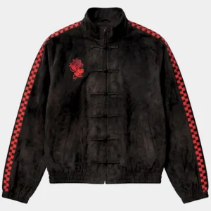 NEPTUN X SONIC Black Suede Bomber Jacket