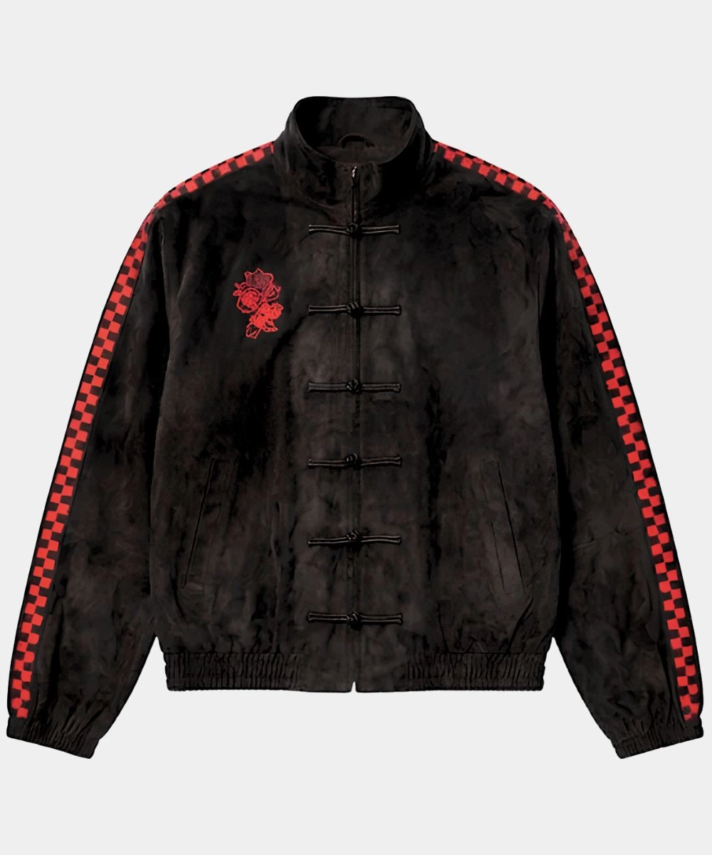 NEPTUN X SONIC Black Suede Bomber Jacket 1 NEPTUN X SONIC Black Suede Bomber Jacket