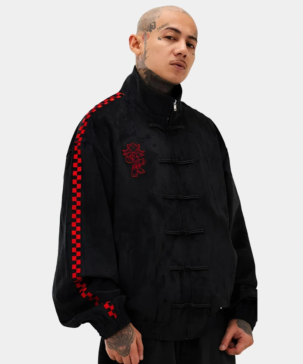 NEPTUN X SONIC Black Suede Bomber Jacket 2 NEPTUN X SONIC Black Suede Bomber Jacket - Image 2