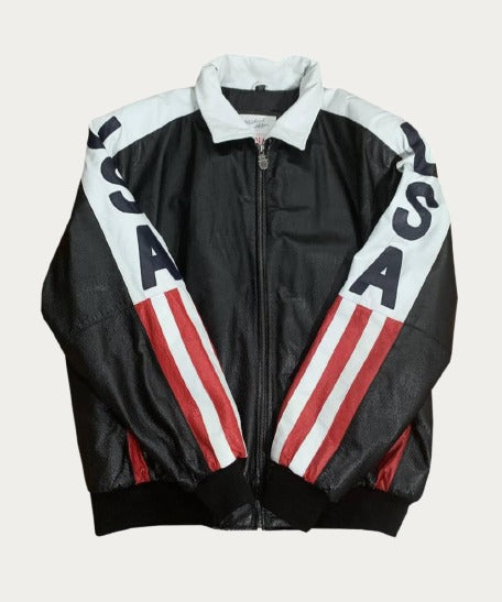 Vintage Michael Hoban USA Flag Leather Jacket 2 Vintage Michael Hoban USA Flag Leather Jacket - Image 2