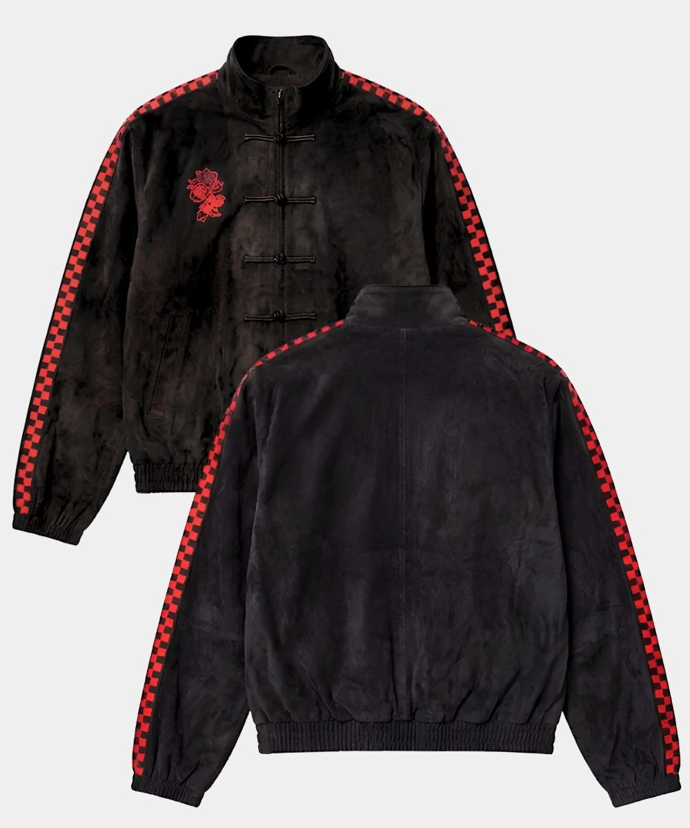 NEPTUN X SONIC Black Suede Bomber Jacket 4 NEPTUN X SONIC Black Suede Bomber Jacket - Image 4