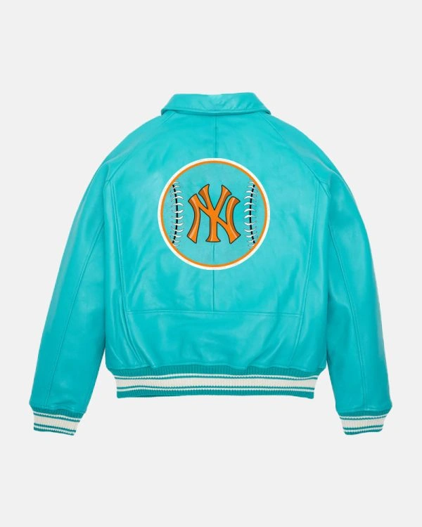 NYC Leather Bomber Jacket 3 NYC Leather Bomber Jacket - Image 3