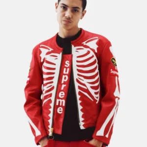 Supreme Vanson Leather Bones Red Jacket