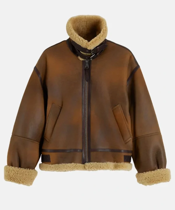 Gigi Hadid Tommy Hilfiger Aviator Shearling Jacket 1 Gigi Hadid Tommy Hilfiger Aviator Shearling Jacket