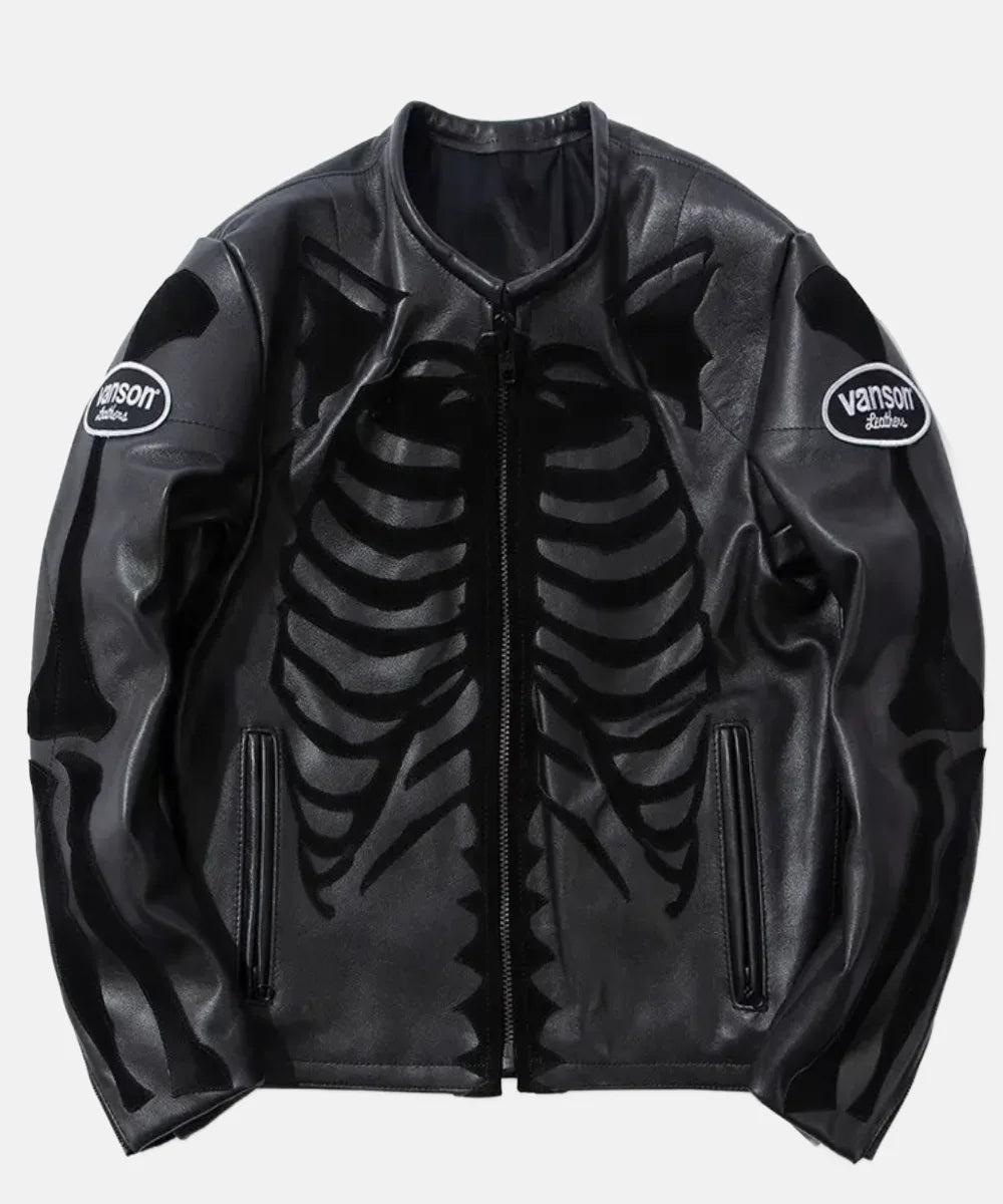 Vanson Bones Flat-Track All Black Leather Jacket 1 Vanson Bones Flat-Track All Black Leather Jacket
