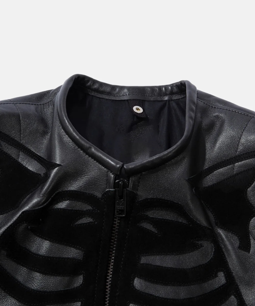 Vanson Bones Flat-Track All Black Leather Jacket 3 Vanson Bones Flat-Track All Black Leather Jacket - Image 3