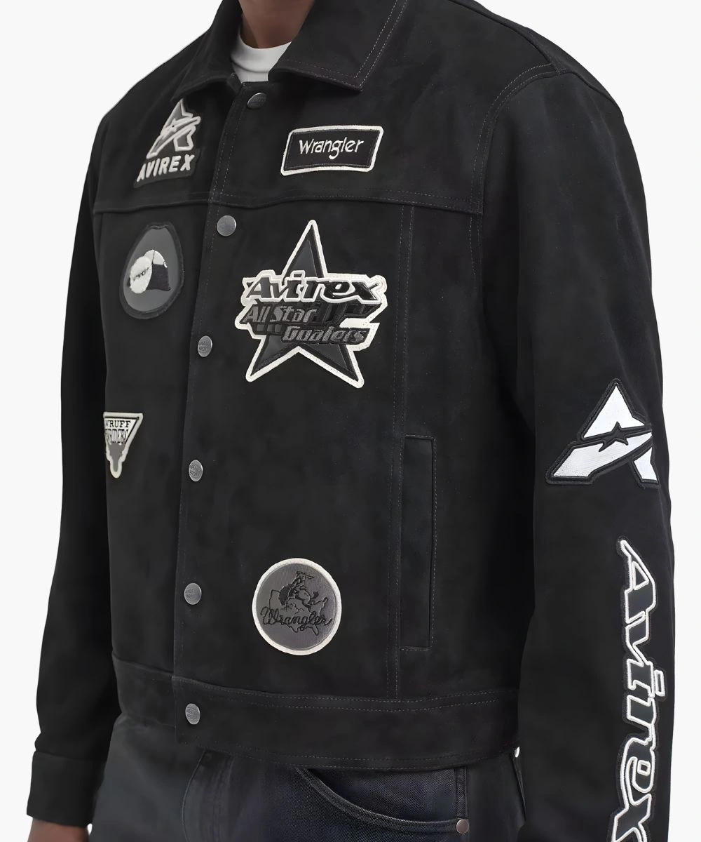Men’s Wrangler x AVIREX Suede Trucker Jacket 3 Men’s Wrangler x AVIREX Suede Trucker Jacket - Image 3